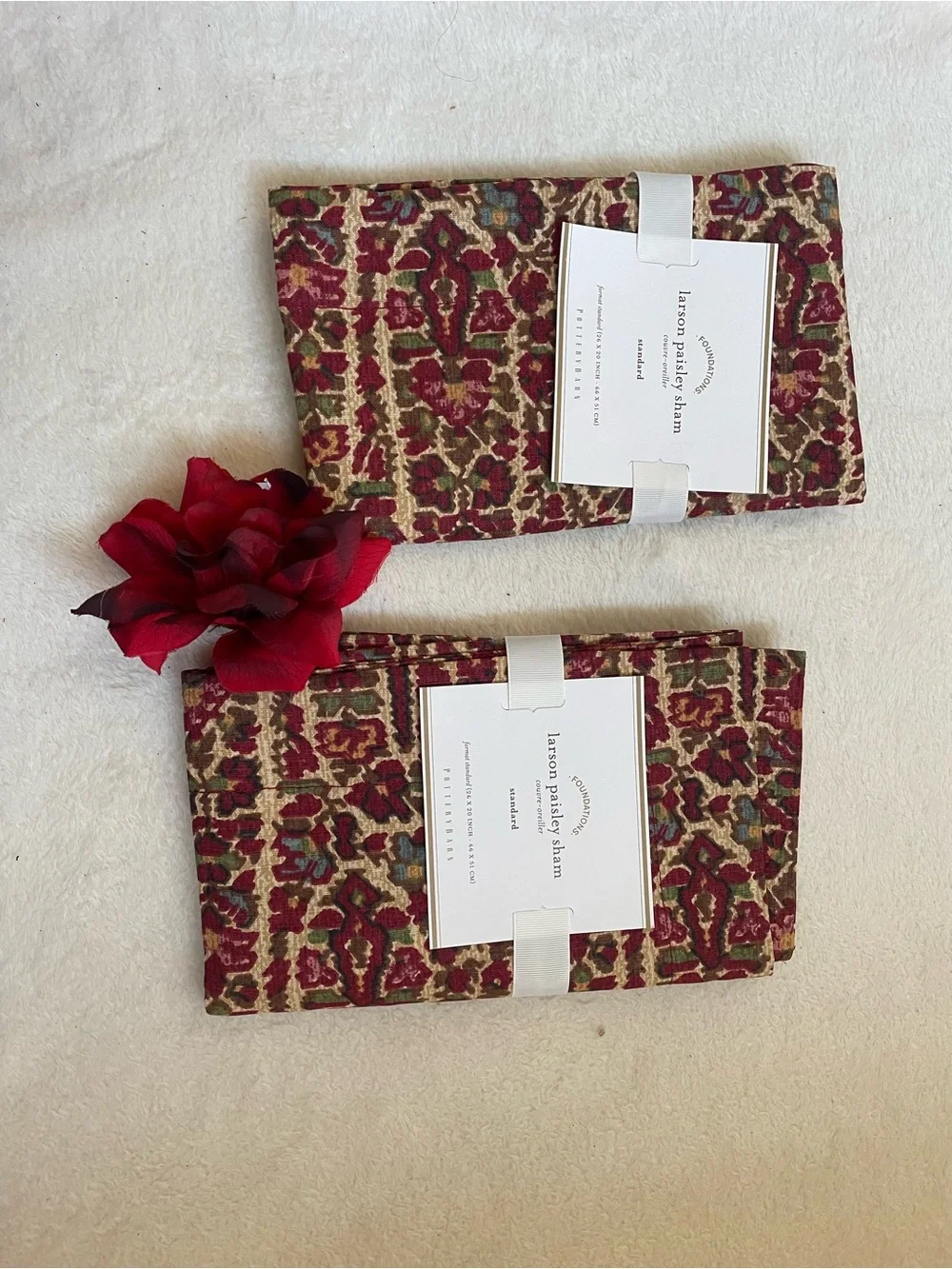 NWT Discontinued Pottery Barn Larson Paisley Shams